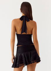 Willow Chiffon Mini Skirt - Black