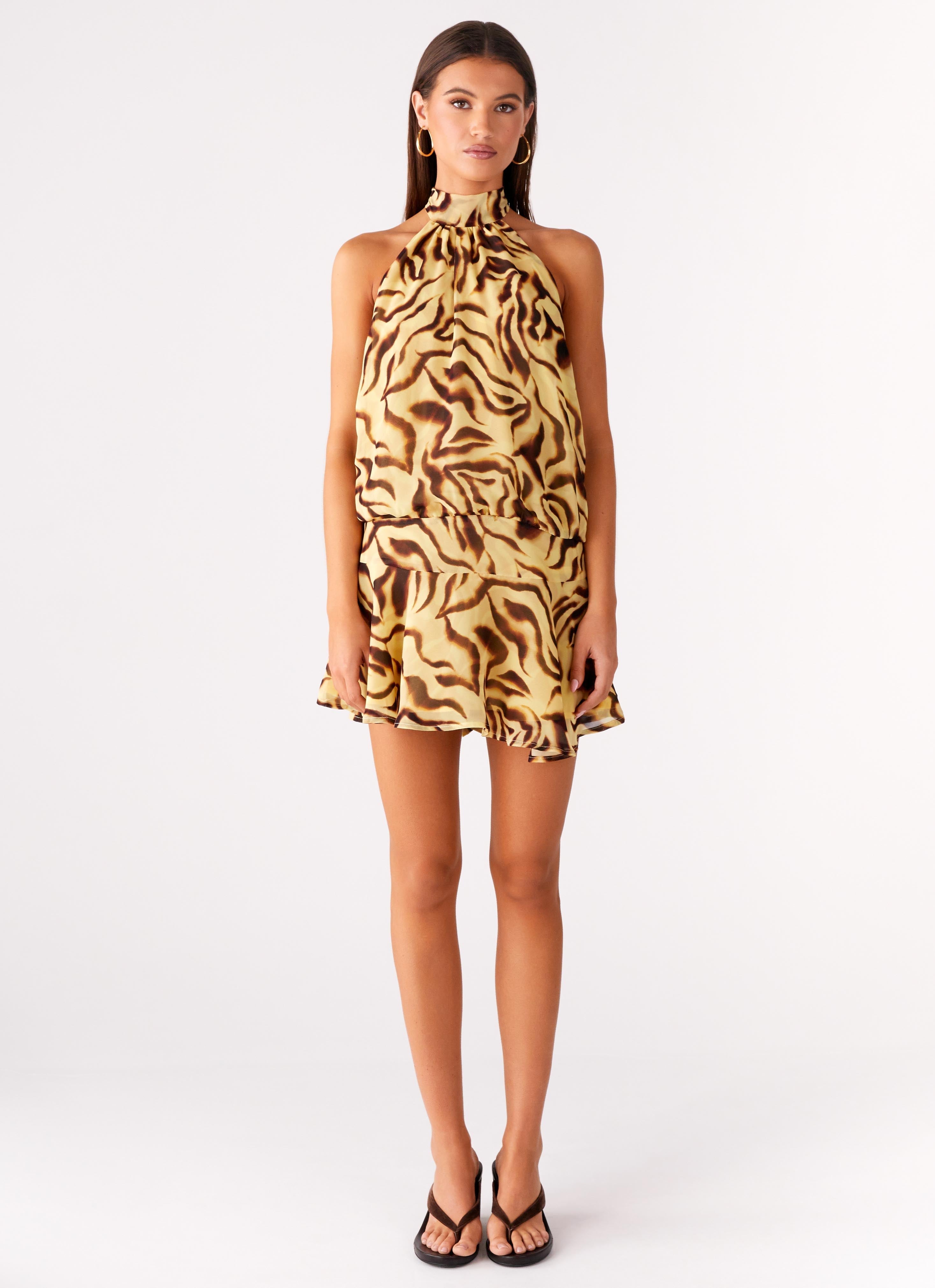 Zulla Backless Mini Dress - Laguna Print