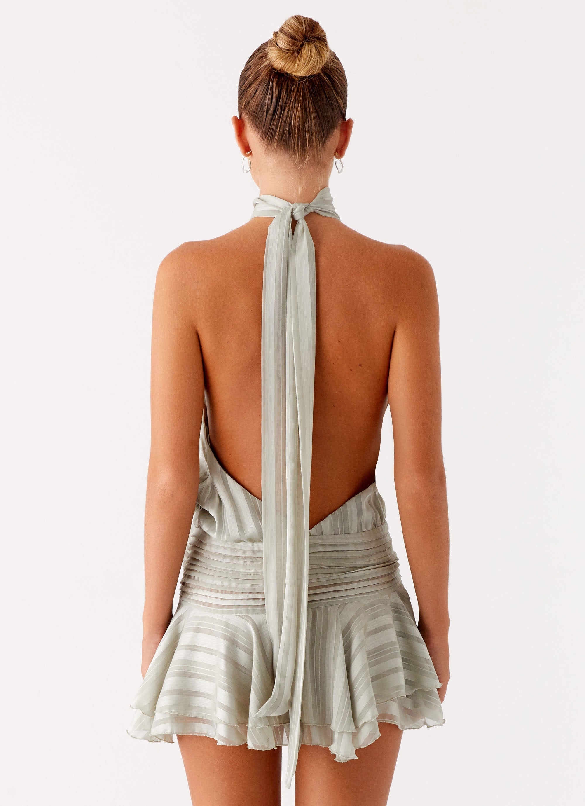 Willow Chiffon Mini Dress - Green